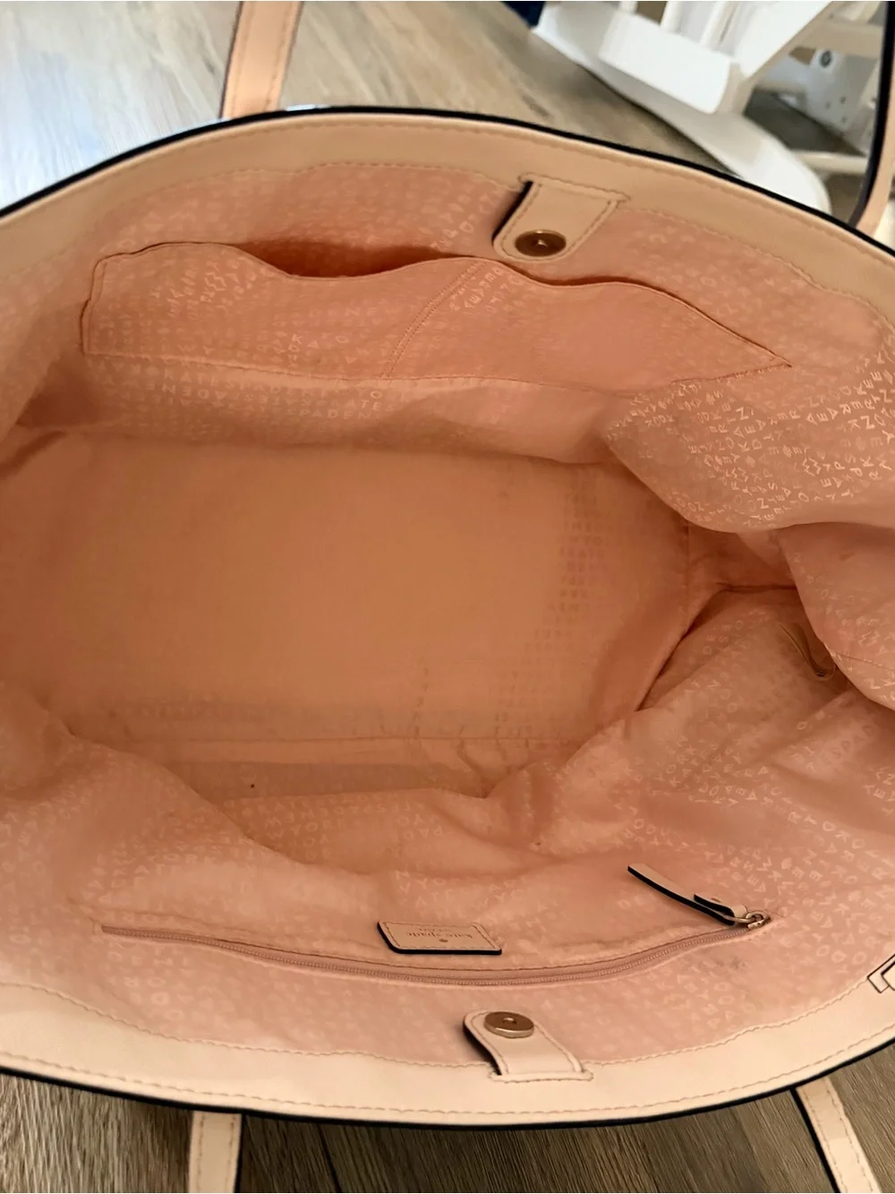 kate spade Pale Pink Leather Tote with Gold Accent